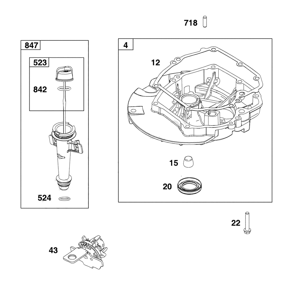 Engine >> Sump/Lubrication Diagram and Parts List for 021022-00  Briggs and Stratton Pressure Washer